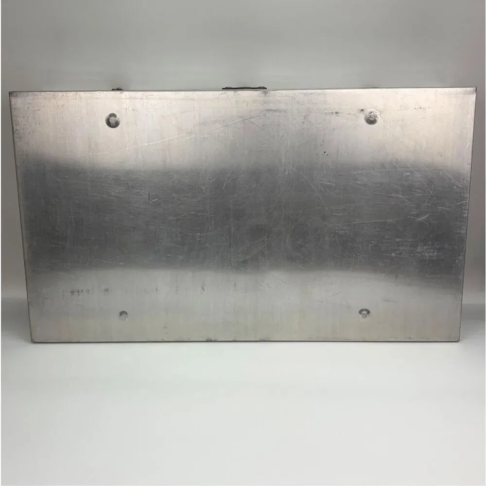 Vtg Eagle Lock Co Aluminum Wedding Dress Light Weight Storage Box Floral 32x18x8